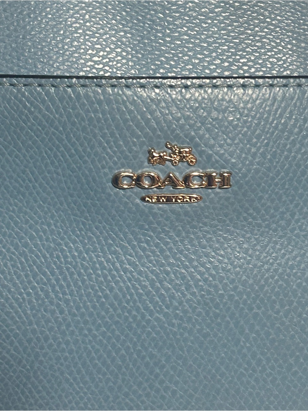 COACH East/West Pop Cornflower Blue Leather Crossbody Bag - Picture 2 of 15